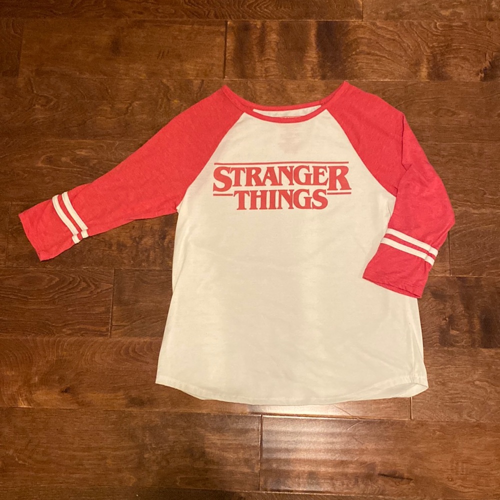 Netflix Stranger Things Red and White Long Sleeve Tee